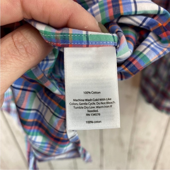 Vineyard Vines Multi Flounder Plaid Slim-Fit Tucker Shirt Cotton Size Medium - Picture 8 of 8